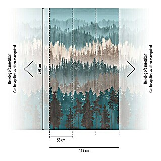 AS Creation Metropolitan Stories Travel Styles Fototapete Wald (B x H: 1,59 x 2,8 m, Vlies, Blau/Beige)