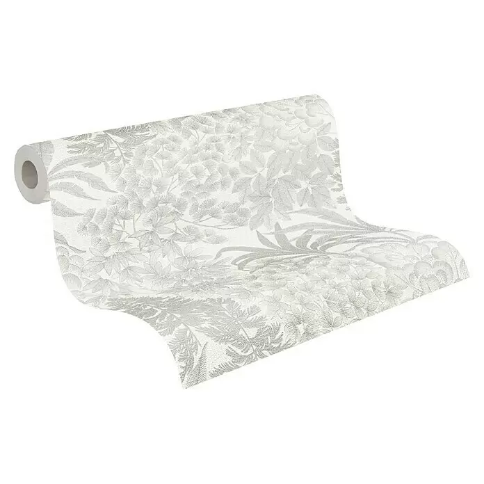 A.S. Création Metropolitan Stories Travel Styles Vliestapete Blumen ICreme/Silber, Floral, 10,05 x 0,53 m