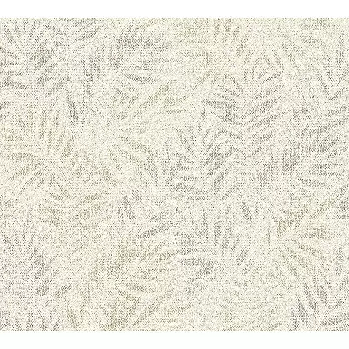 A.S. Création Metropolitan Stories Travel Styles Vliestapete Blätter-Allover ICreme, Floral, 10,05 x 0,53 m
