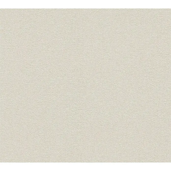 A.S. Création Metropolitan Stories Travel Styles Vliestapete - Melange-Beige, Uni, 10,05 x 0,53 m - Detailaufnahme einer hellbeigen Textiltapete mit feiner, homogener Struktur, ideal für dezente Wandgestaltungen und wohnliches Ambiente.