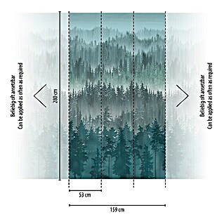 AS Creation Metropolitan Stories Travel Styles Fototapete Wald (B x H: 1,59 x 2,8 m, Vlies, Blau)