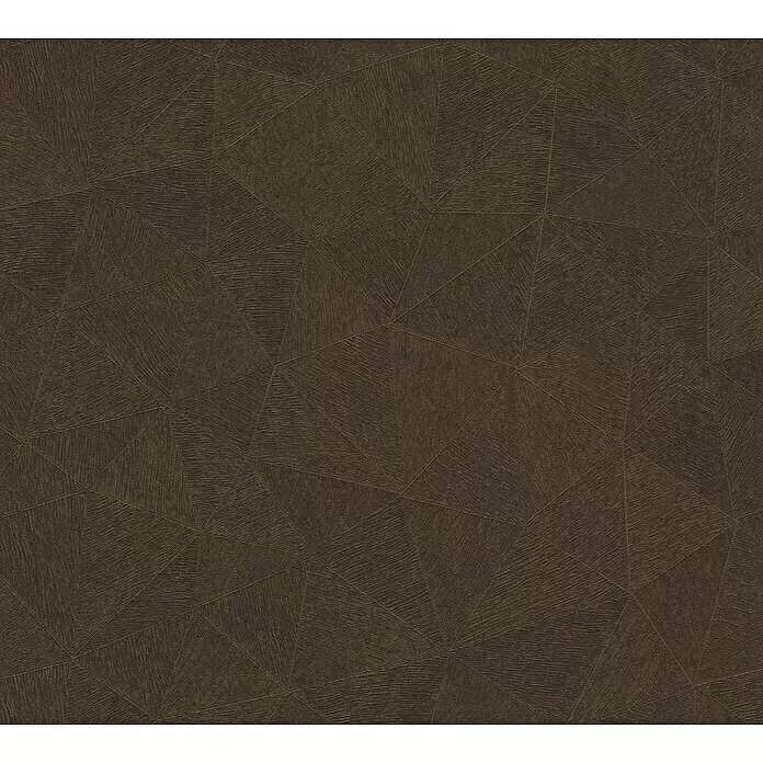 A.S. Création Metropolitan Stories Travel Styles Vliestapete - Dunkelbraun, Grafisch, 10,05 x 0,53 m, Matt - Dunkelbraune, strukturierte Tapete mit geometrischem Muster aus eckigen Linien und gebürsteten Segmenten.