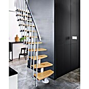 Atrium Raumspartreppe Mini Plus Vertical (Farbton Metall: RAL 9006, Breite: 60 cm, Buche, Geschosshöhe: 222 cm - 300 cm) | BAUHAUS