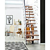 Atrium Raumspartreppe Mini (Farbton Metall: RAL 9006, Breite: 60 cm, Buche, Geschosshöhe: 222 cm - 300 cm) | BAUHAUS