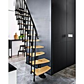 Atrium Raumspartreppe Mini Plus Vertical (Farbton Metall: RAL 9005, Breite: 60 cm, Buche, Geschosshöhe: 222 cm - 300 cm) | BAUHAUS