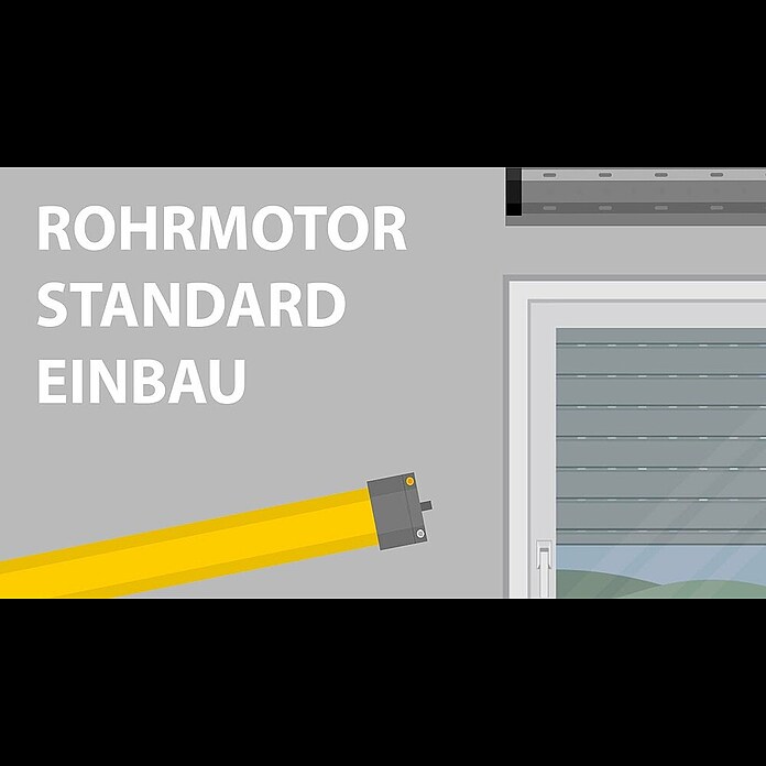 Schellenberg Rohrmotor Mini Standard (Max. Rollladenfläche: 6 m² bei Kunststoffrollläden, Einbaulänge: 500 mm, Zugkraft: 25 kg) | BAUHAUS