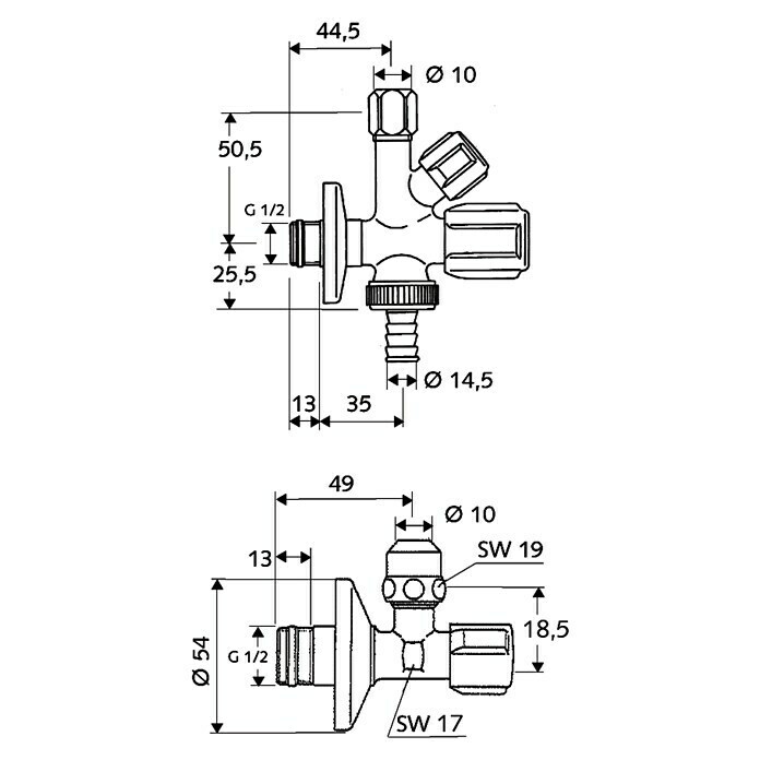 Schell Ventil-Set (2 -tlg., ½″, Rückflussverhinderer) | BAUHAUS