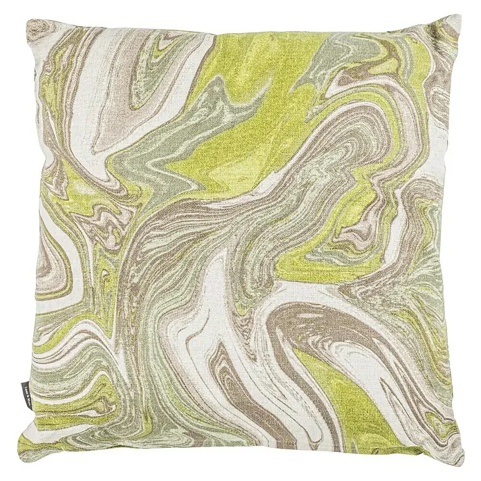 Kissen Bliss - Willow, 45 x 45 cm, 100 % Baumwolle - Dekokissen mit abstraktem Marmormuster in Grün-, Grau- und Beigetönen, ein stilvolles Accessoire für jeden Wohnraum.