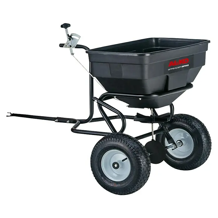 AL-KO Streuwagenanhänger für Rasenmäher SP 60 - 56 l - Der AL-KO Universalstreuer SP 60 im Detail. Ideal zum Ausbringen von Dünger, Saatgut oder Streusalz auf großen Flächen. Solide und zuverlässig.