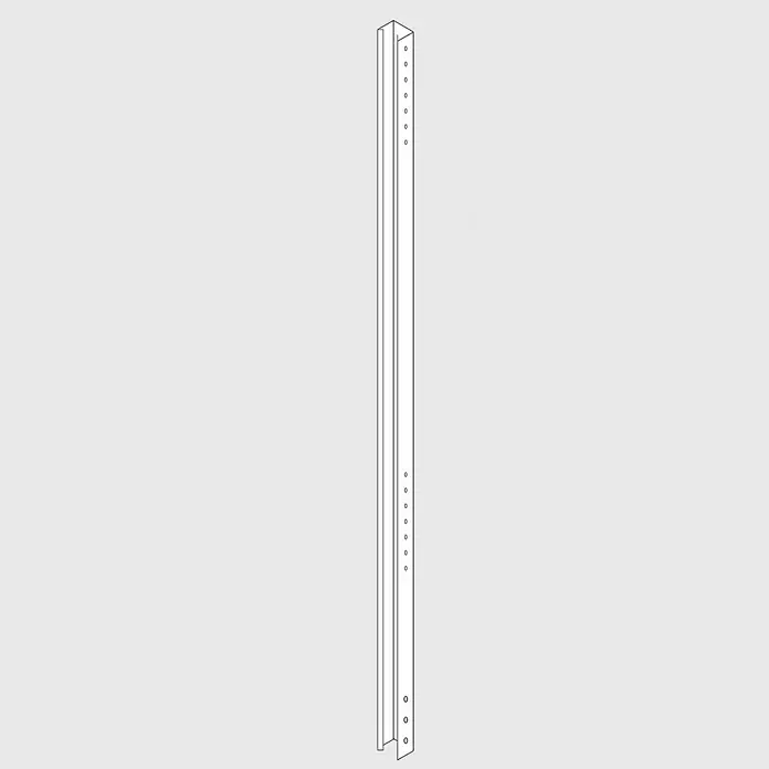Palatino Zaunpfosten - Höhe: 240 cm, Rost, Cortenstahl, 2 Stk. - Abbildung einer Lochschiene, ein vielseitiges Metallbauteil mit präzise gefertigten Löchern für eine einfache und anpassbare Montage in verschiedenen Anwendungen.