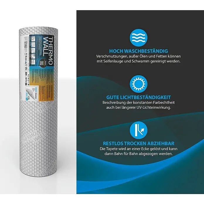 A.S. Création Dämmtapete Thermowall - L x B x S: 10,05 m x 0,53 m x 1 mm, Weiß - Thermo Wall: Die innovative Tapete für perfekte Untergrundvorbereitung, hoch waschbeständig, lichtbeständig und restlos trocken abziehbar.