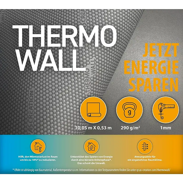 A.S. Création Dämmtapete Thermowall - L x B x S: 10,05 m x 0,53 m x 1 mm, Weiß - THERMO WALL: Die innovative Thermotapete zur Reduzierung von Wärmeverlusten und zur Energieeinsparung, atmungsaktiv für angenehmes Raumklima.