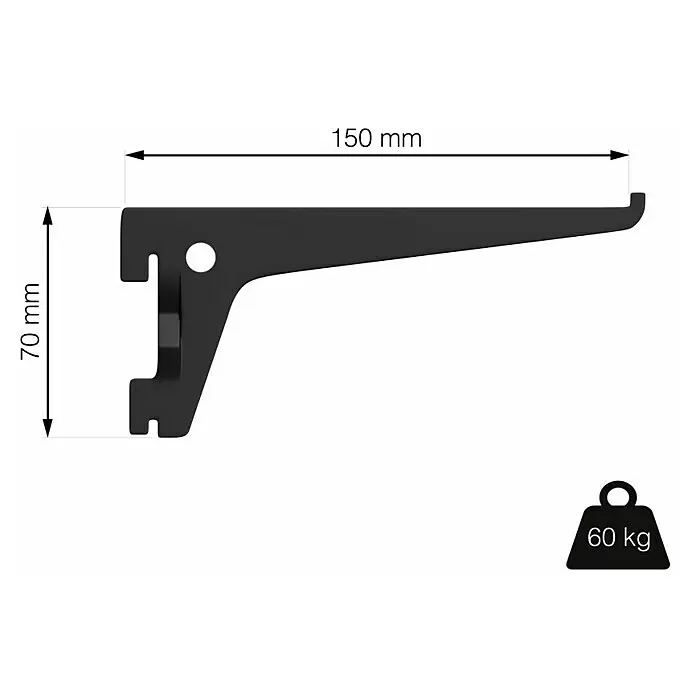 Element System Pro-Träger S 50Länge: 15 cm, Schwarz, Belastbarkeit: 60 kg