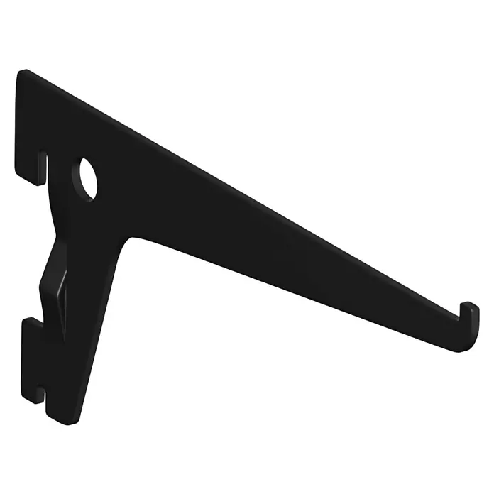 Element System Pro-Träger S 50 - Länge: 15 cm, Schwarz, Belastbarkeit: 60 kg - Schwarze Regalkonsole zur Wandmontage, ideal für Ladenbau oder Regalsysteme. Robust und vielseitig einsetzbar.