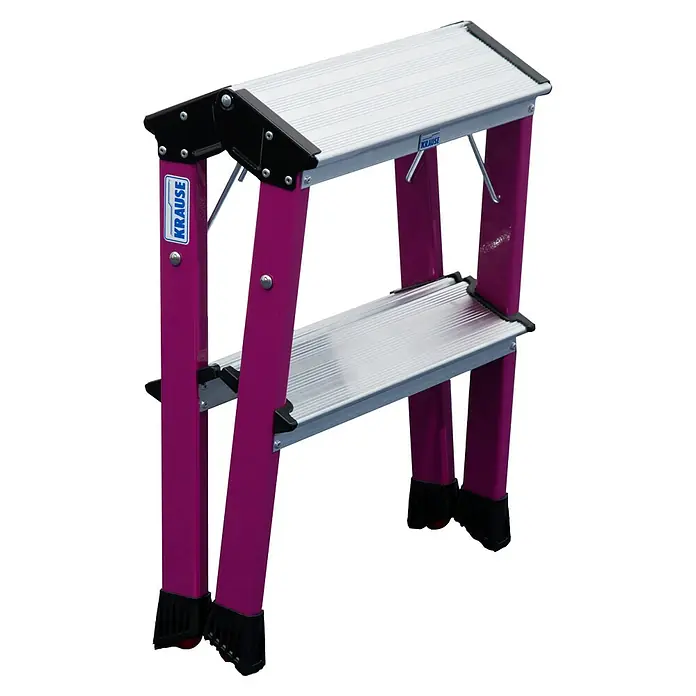 Krause Monto Klapptritt Rolly4 Stk., Arbeitshöhe: 2,45 m, Pink
