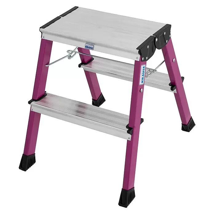Krause Monto Klapptritt Rolly4 Stk., Arbeitshöhe: 2,45 m, Pink