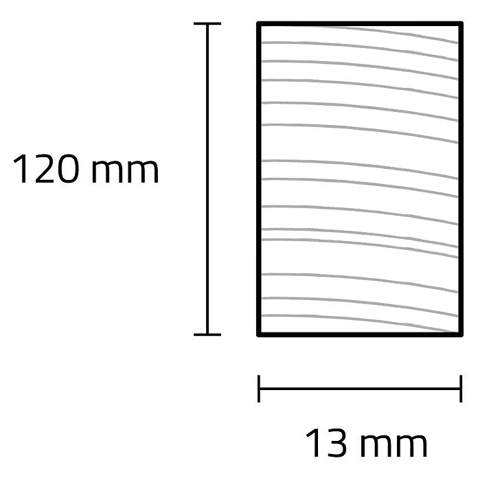 Rechteckleiste242 x 1,3 x 12 cm, Eiche