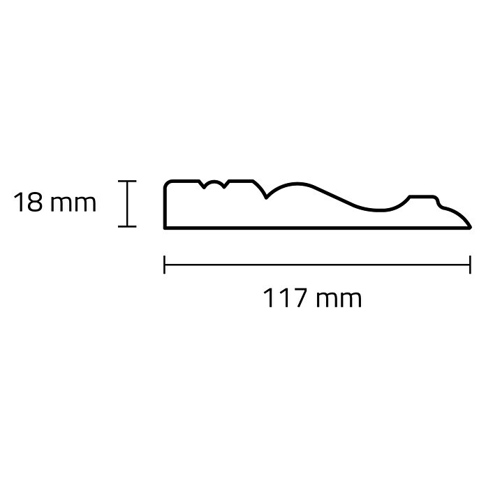 Profilleiste (280 x 1,8 x 11,7 cm, MDF) | BAUHAUS