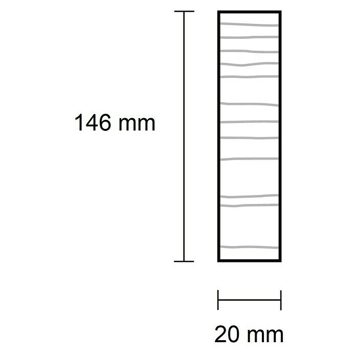 Rechteckleiste (242 x 2 x 14,6 cm, Eiche) | BAUHAUS