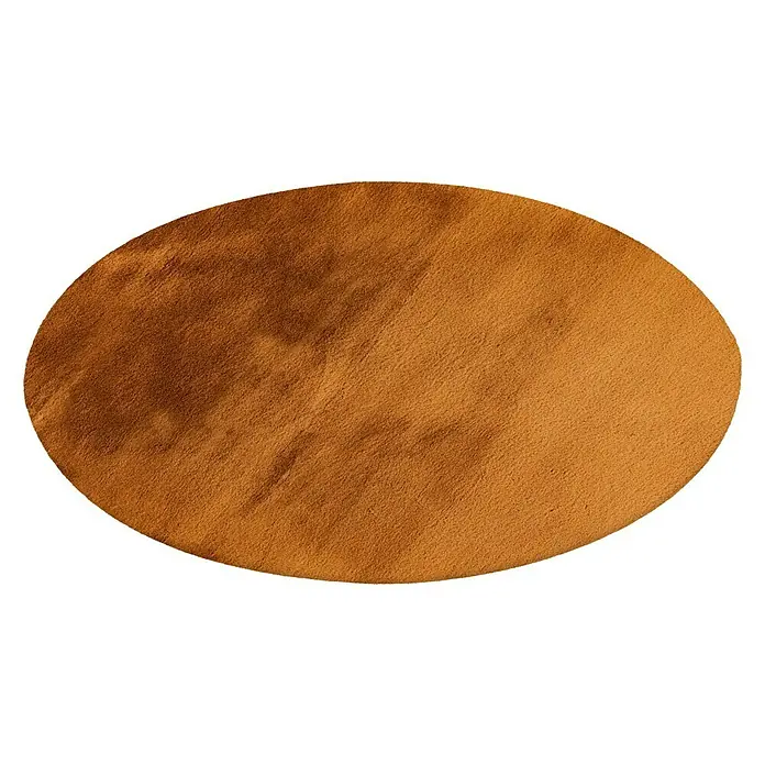 Fellteppich Happy - Amber, Durchmesser: 160 cm, 100 % Polyester (Flor) - Ein brauner, runder Teppich. Das Produkt hat eine weiche Textur und ist ideal, um Wärme und Komfort in jeden Raum zu bringen.