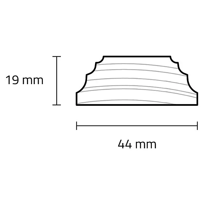 Profilleiste - 270 x 1,9 x 4,4 cm, Fichte - Skizze