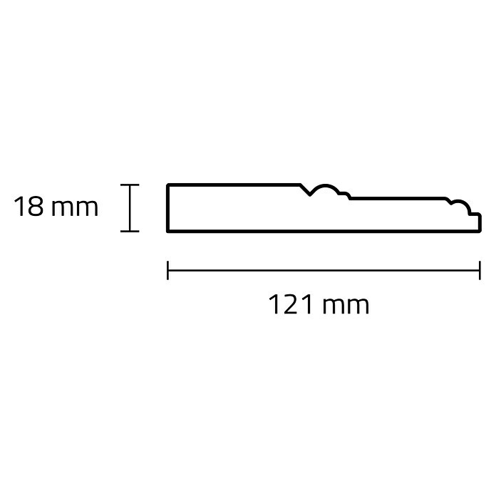 Profilleiste (280 x 1,8 x 12,1 cm, MDF) | BAUHAUS