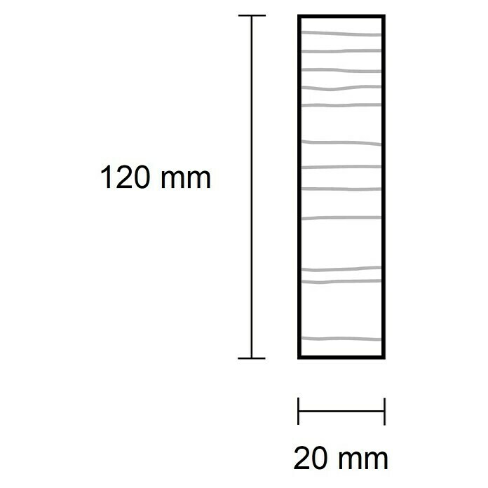 Rechteckleiste (242 x 2 x 12 cm, Mahagoni) | BAUHAUS