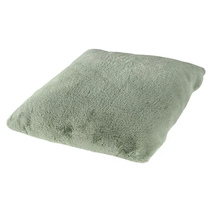 Kissen Happy - Jade, 48 x 48 cm, 100 % Polyester - Weiches, mintfarbenes Kissen mit Felltextur. Ideal für Komfort und Dekoration im Wohnbereich. Perfekt, um jedem Raum eine gemütliche Note zu verleihen.