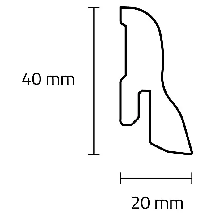 Sockelleiste - 240 x 2 x 4 cm, MDF - Skizze
