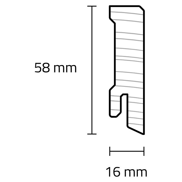 Sockelleiste (240 x 1,6 x 5,8 cm, Kiefer, Lackiert) | BAUHAUS