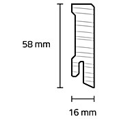 Sockelleiste (240 x 1,6 x 5,8 cm, Kiefer, Lackiert) | BAUHAUS