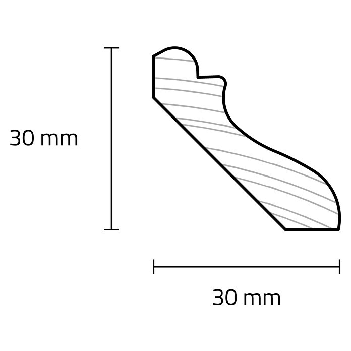 Sockelleiste (244 x 3 x 3 cm, Eiche) | BAUHAUS