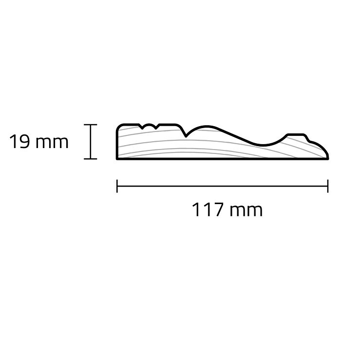 Profilleiste (240 x 1,9 x 11,7 cm, Fichte) | BAUHAUS