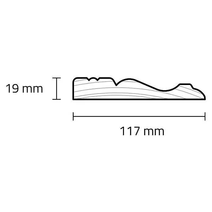 Profilleiste - 240 x 1,9 x 11,7 cm, Fichte - Skizze