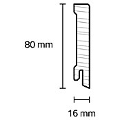 Sockelleiste (240 x 1,6 x 8 cm, Eiche weiß geölt) | BAUHAUS