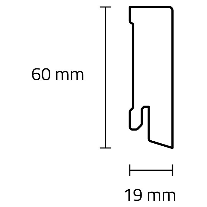 Sockelleiste (240 x 1,9 x 6 cm, MDF) | BAUHAUS