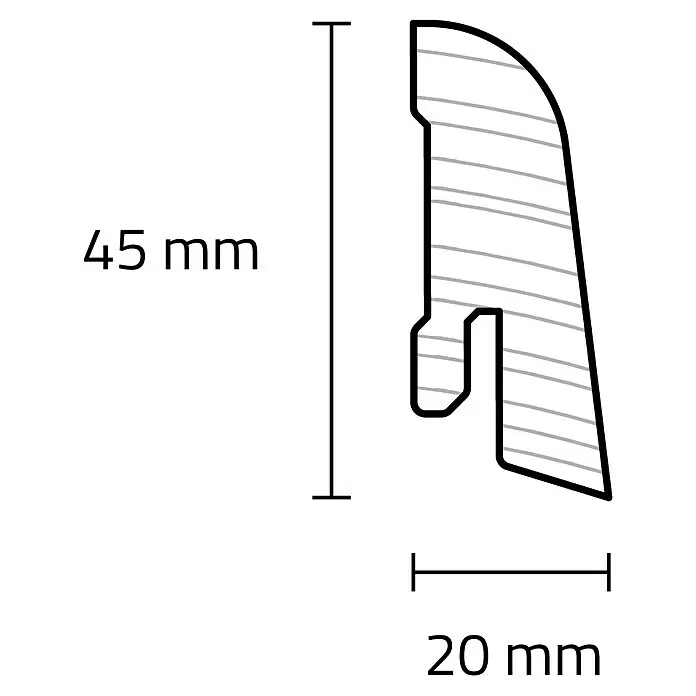Sockelleiste - 240 x 2 x 4,5 cm, Eiche - Skizze