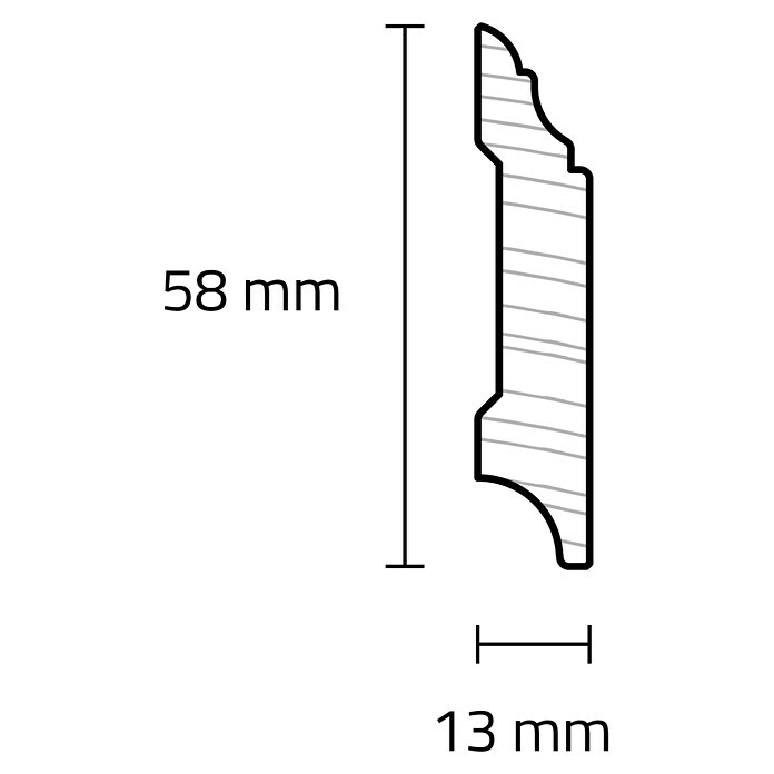 Sockelleiste (240 x 1,3 x 5,8 cm, Kiefer) | BAUHAUS