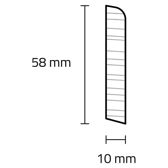 Sockelleiste (244 x 1 x 5,8 cm, Buche) | BAUHAUS