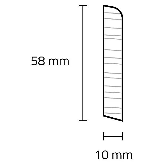 Sockelleiste - 242 x 1 x 5,8 cm, Eiche - Skizze