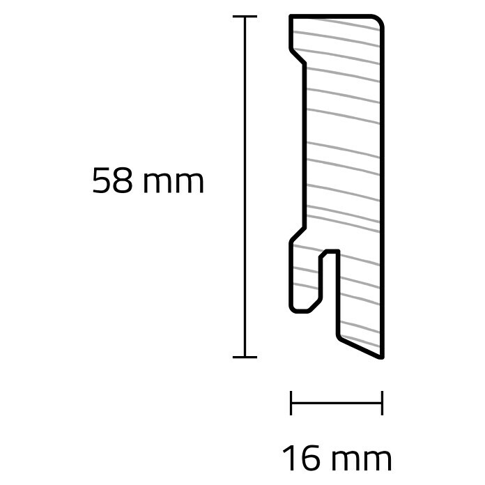 Sockelleiste (240 x 1,6 x 5,8 cm, Kiefer, Gerade) | BAUHAUS