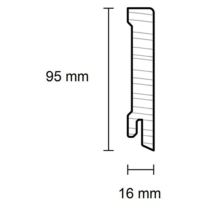 Sockelleiste (240 x 1,6 x 9,5 cm, Kiefer) | BAUHAUS