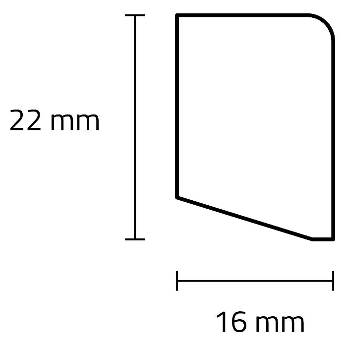 Sockelleiste - 240 x 1,6 x 2,2 cm, MDF - Skizze