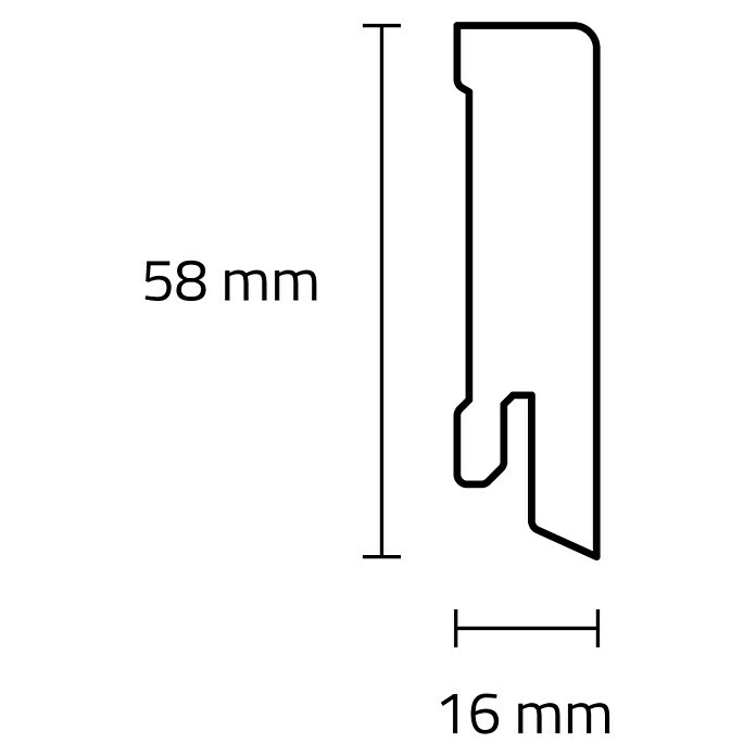Sockelleiste (240 x 1,6 x 5,8 cm, MDF, Anthrazit) | BAUHAUS