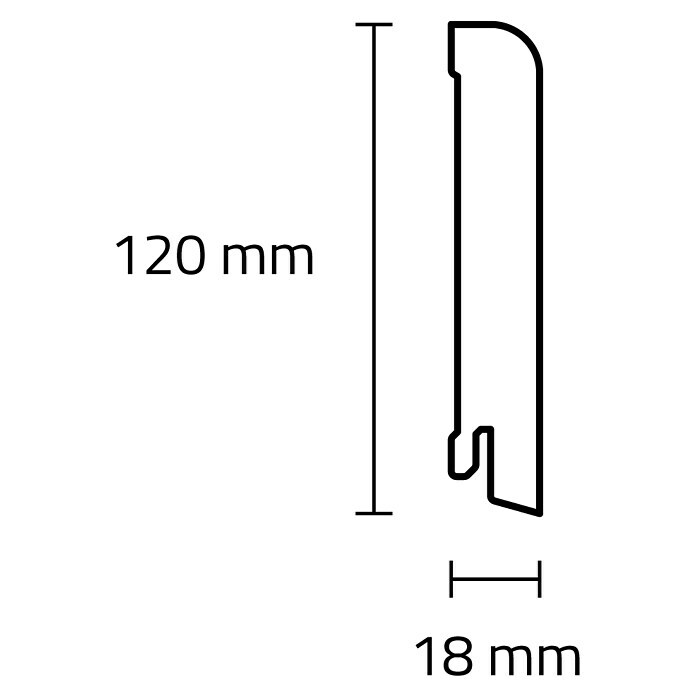 Sockelleiste (240 x 1,8 x 12 cm, MDF) | BAUHAUS