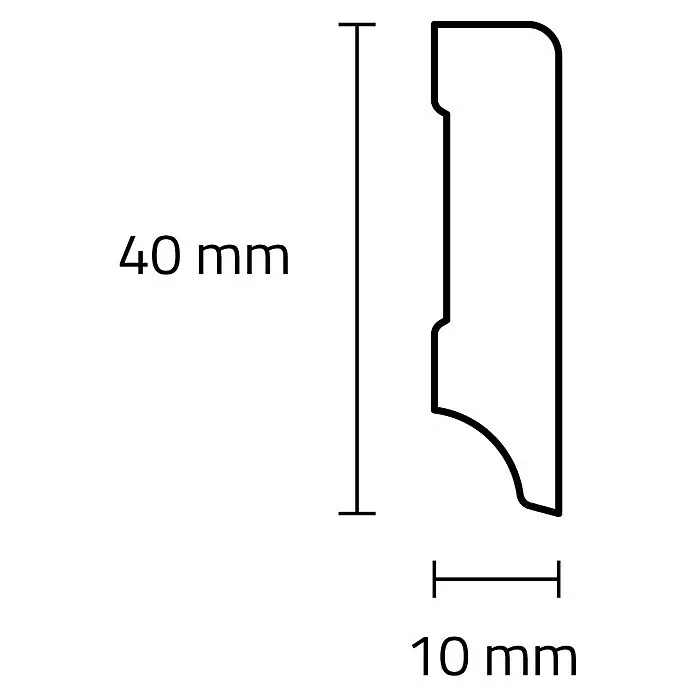 Sockelleiste - 240 x 1 x 4 cm, MDF - Skizze