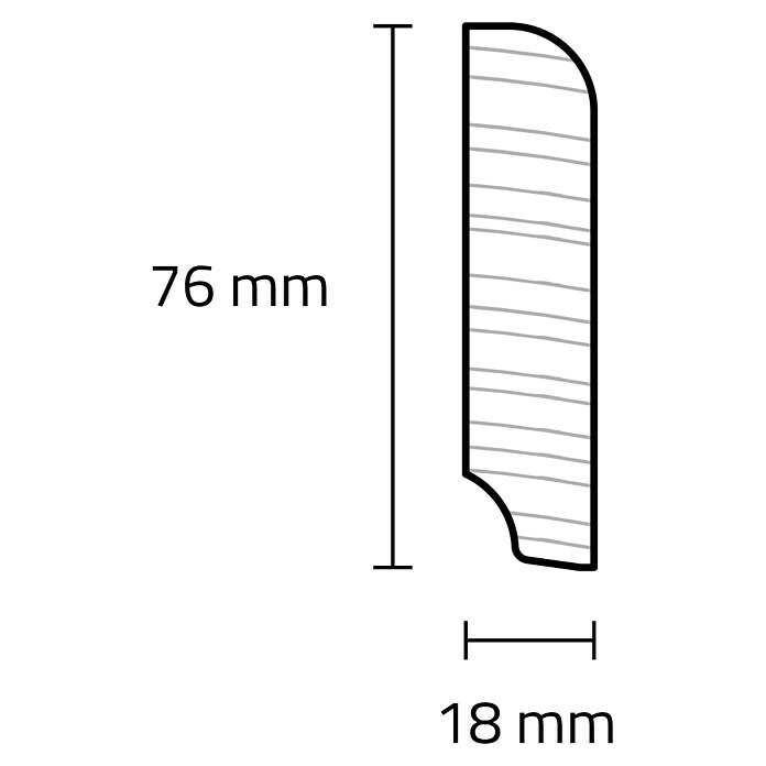 Sockelleiste (242 x 1,8 x 7,6 cm, Eiche) | BAUHAUS