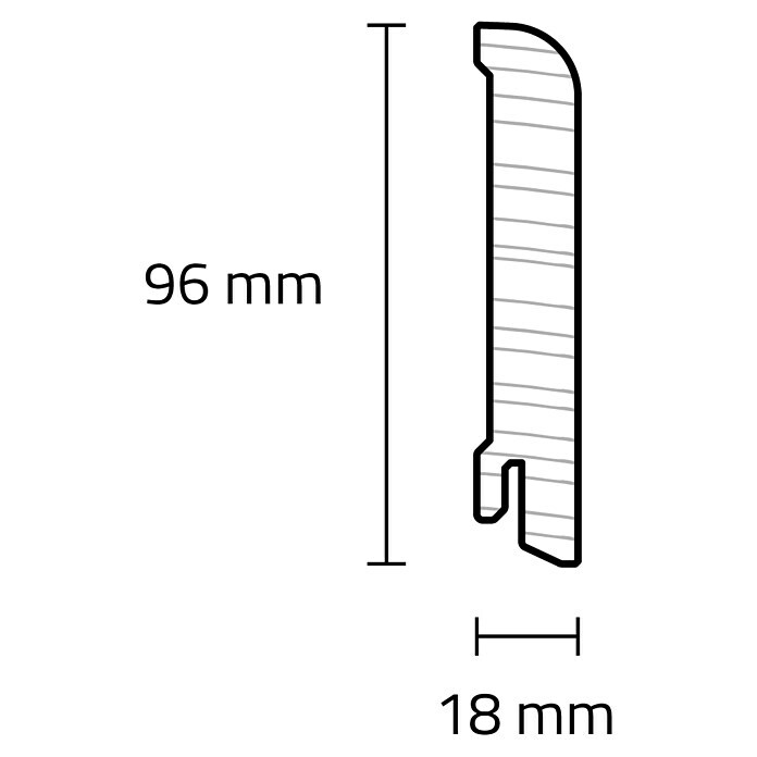 Sockelleiste (240 cm x 1,8 cm x 9,6 mm, Kiefer, Weiß) | BAUHAUS