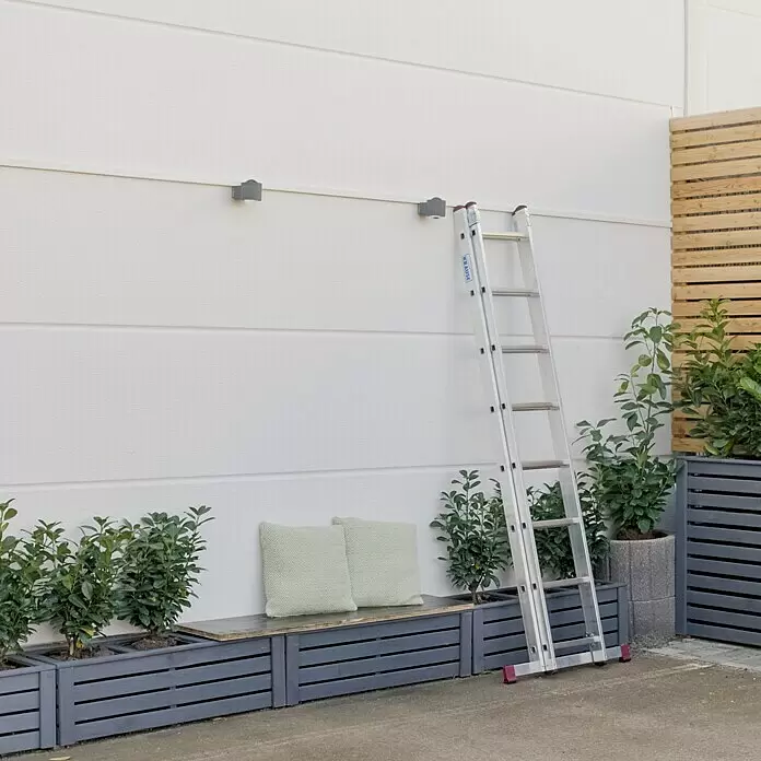 Krause Corda Schiebeleiter - Anzahl Tritte: 16 Stk., Arbeitshöhe: 4,95 m, Belastbarkeit: 150 kg, Aluminium - Stimmungsaufnahme