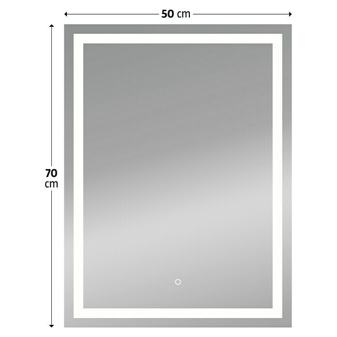 Camargue LED-Lichtspiegel (50 x 70 cm, Touchsensor)